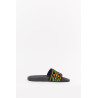 CASABLANCA BLACK EMBROIDERED TERRY SLIDES